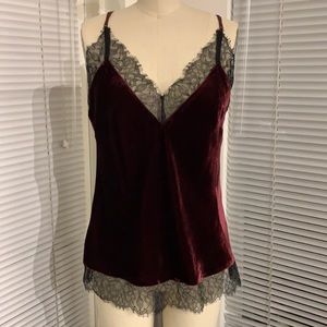 GOLD HAWK velvet lace cami